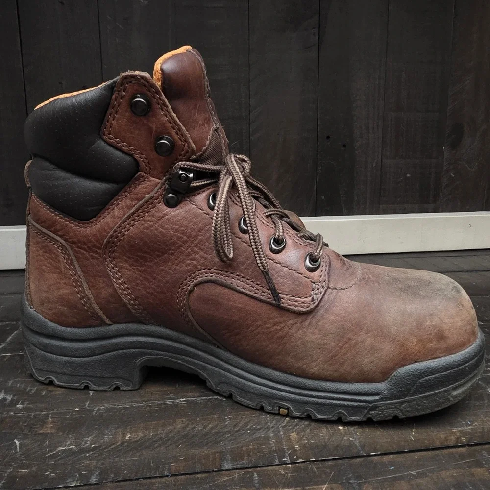 Timberland PRO Series Steel‎ Toe Safety Boots Womens 8.5M Brown Leather 26388